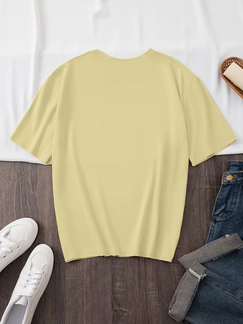 Women's Geometric Print Casual T-Shirt, Relaxed Fit