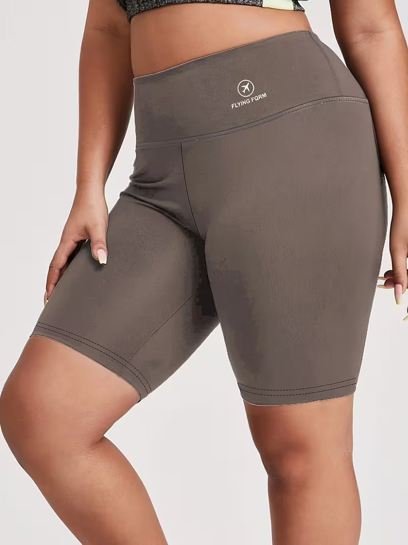 Women's Plus Size Airplane Print Sports Shorts