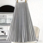 Women's Elegant Pleated Skirt, Light Gray