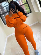 Women's Letter Embroidery Sweatshirt & Skinny Pants Set