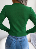 Women's Hollow-Out Twist Slim-Fit Pullover Sweater