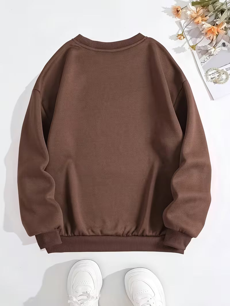 Women's Fleece-Lined Portrait Print Sweatshirt