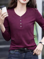 Women's Casual Long Sleeve T-Shirt for Spring & Summer