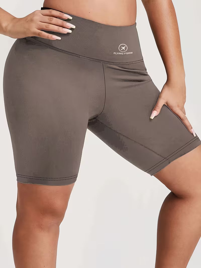 Women's Plus Size Airplane Print Sports Shorts