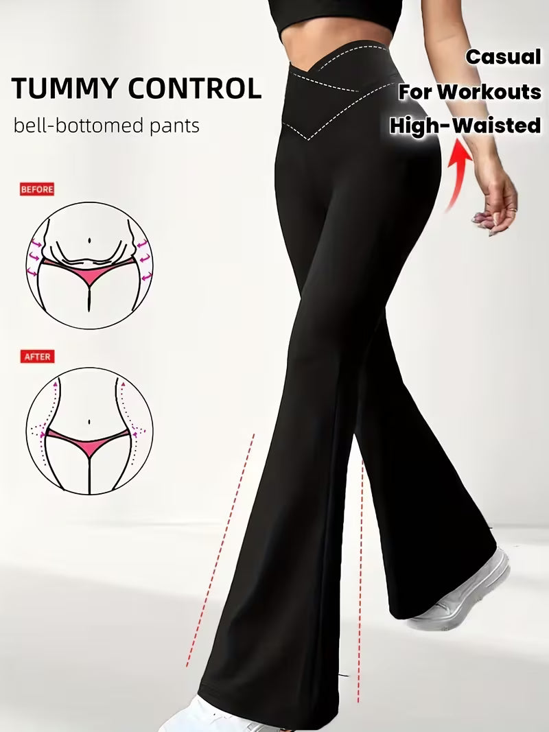 Women's High-Waist Tummy Control Flare Pants