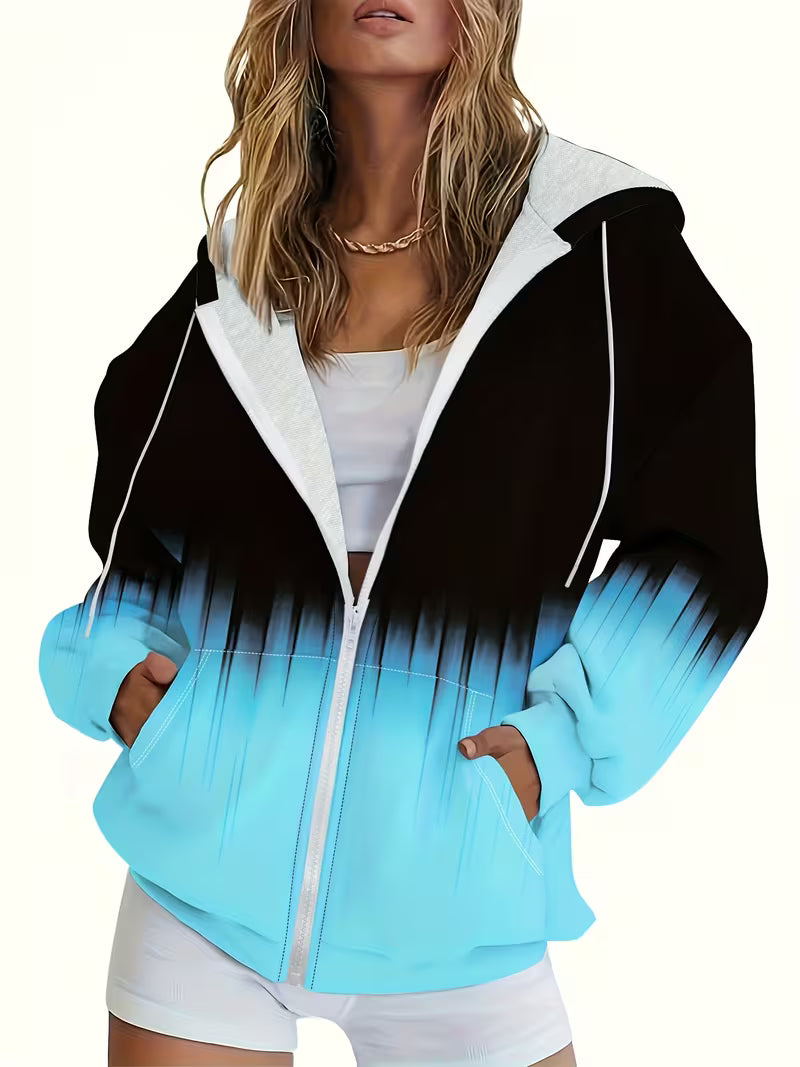 Women's Open-Front Zip Sweatshirt, Loose Fit