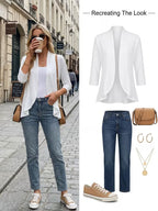 Women's Ruffle Hem Open-Front Cardigan