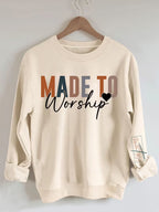 Women's Long Sleeve Round Neck Letter Print Sweatshirt