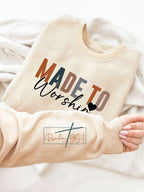Women's Long Sleeve Round Neck Letter Print Sweatshirt