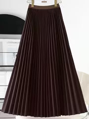 Women's Elegant Pleated Skirt, Light Gray