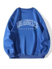 Women's Preppy Los Angeles Print Crew Neck Sweatshirt