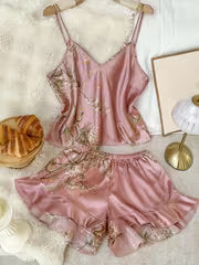 Women's Cherry Print Camisole Pajama Set