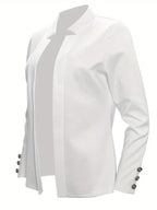 Women's Button-Decorated Long-Sleeve Cardigan Coat