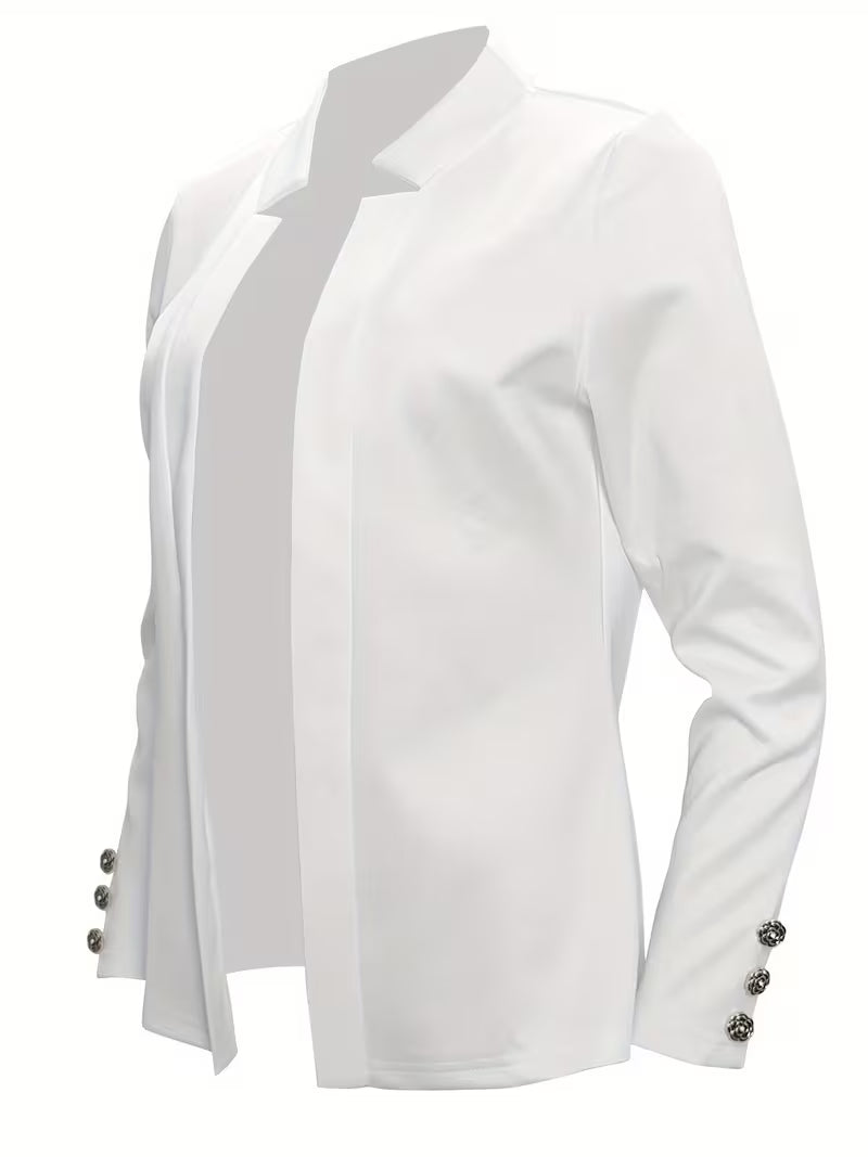 Women's Button-Decorated Long-Sleeve Cardigan Coat