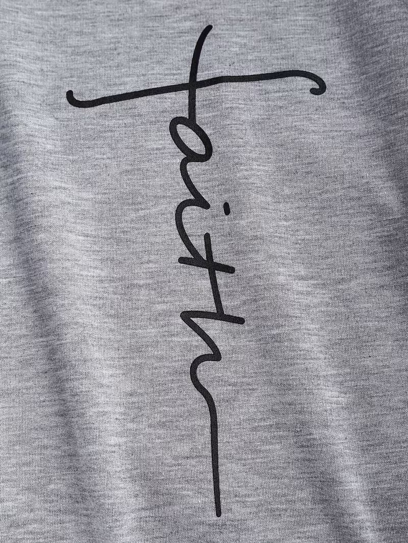 Women's Front Cross Letter Print Hoodie