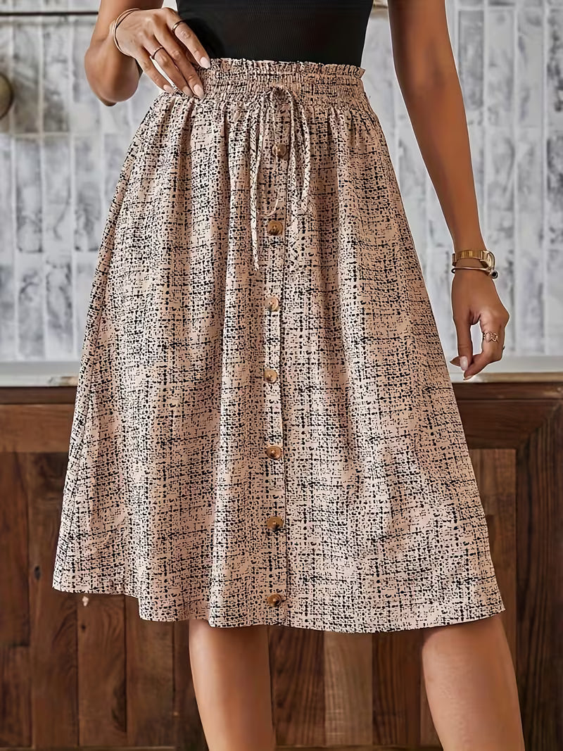 Women's All-Over Print Pocket Skirt, Elastic Waist