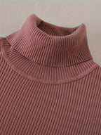 Women's High Turn-Collar Pullover Sweater Set