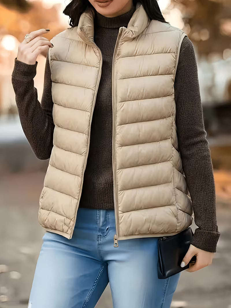 Women's Stand Collar Short Vest Jacket