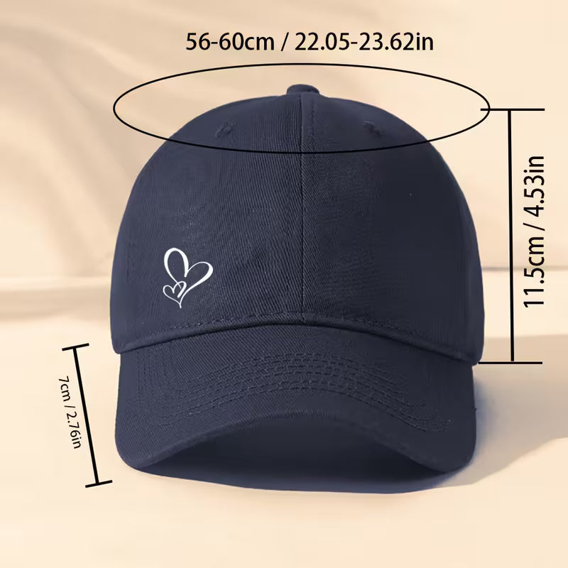 Heart Pattern Adjustable Baseball Cap