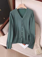 Women's Thin V-Neck Casual Sweater Cardigan
