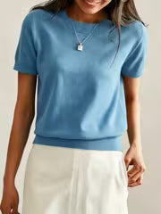 Women's Simple Thin Short Sleeve Summer Sweater