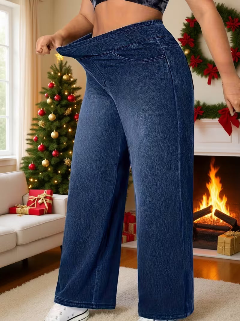 Women's Plus Size Wide-Leg Denim Jeans