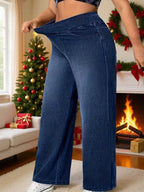 Women's Plus Size Wide-Leg Denim Jeans