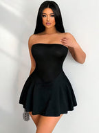 Women's Red Tube Top Holiday Dress