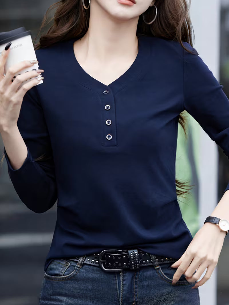 Women's Casual Long Sleeve T-Shirt for Spring & Summer