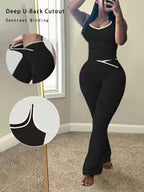 Women's Solid Color Tank Top Set