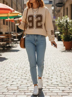 Women's Round Neck Letter Print Casual Sweatshirt