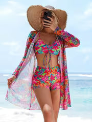 Women's Bikini Three-Piece Swimsuit Set