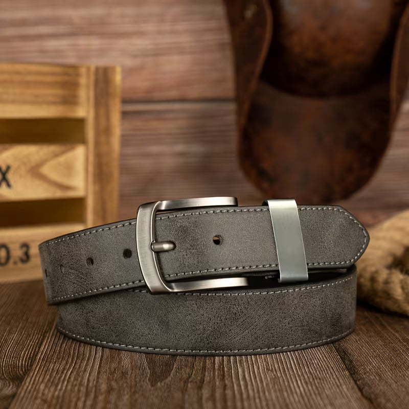 Women's Distressed PU Buckle Belt