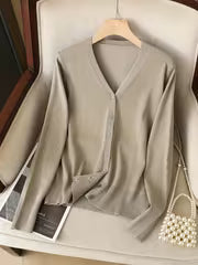 Women's Thin V-Neck Casual Sweater Cardigan