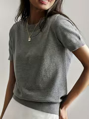 Women's Simple Thin Short Sleeve Summer Sweater