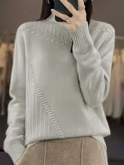 Women's Plus Size Semi-High Neck Casual Pullover