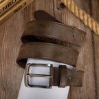 Women's Distressed PU Buckle Belt