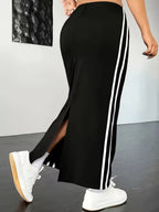 Women's Plus Size Slit Midi Skirt