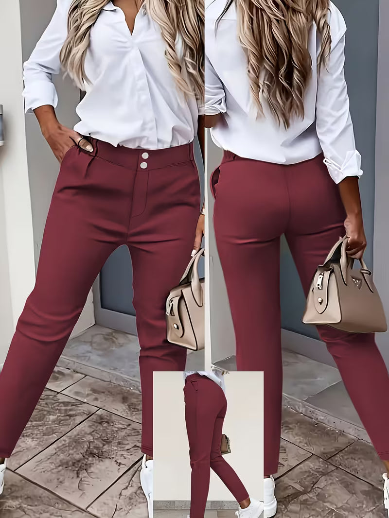 Women's Slim Straight-Leg Office Pants
