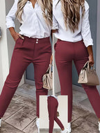 Women's Slim Straight-Leg Office Pants