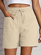 Women's Casual Drawstring Shorts, 2-Piece Set
