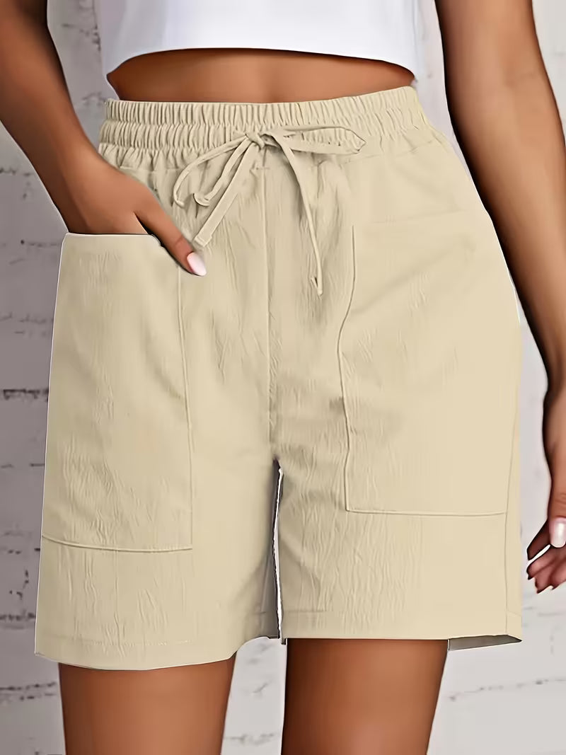 Women's Casual Drawstring Shorts, 2-Piece Set