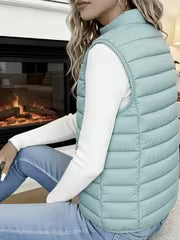 Women's Stand Collar Short Vest Jacket