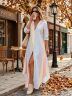 Women's Color Block Striped Shirt Dress