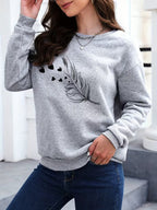 Women's Fleece-Lined Love Print Sweatshirt
