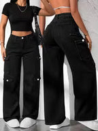 Women's Plus Size Multi-Pocket Cargo Jeans