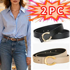 Women's 2-Pack Detachable PU Leather Belts