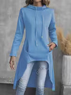 Women's Hi-Low Hem Drawstring Hoodie