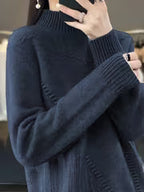 Women's Plus Size Semi-High Neck Casual Pullover
