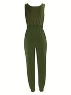 Women's Solid Color Vest and Jogger Set